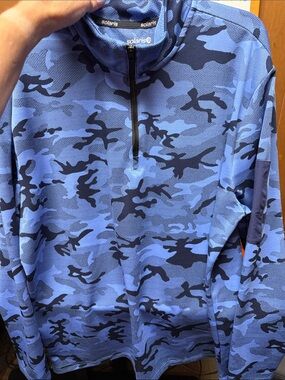 Solaris Men's Blue Camo Quarter-Zip Pullover